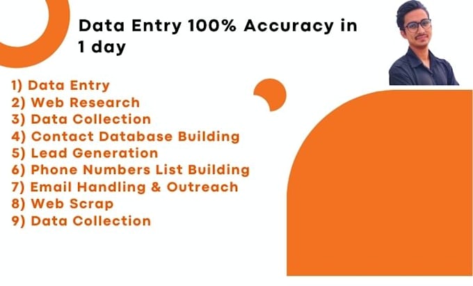 very fast  delivering data entry in 10 hours, data research