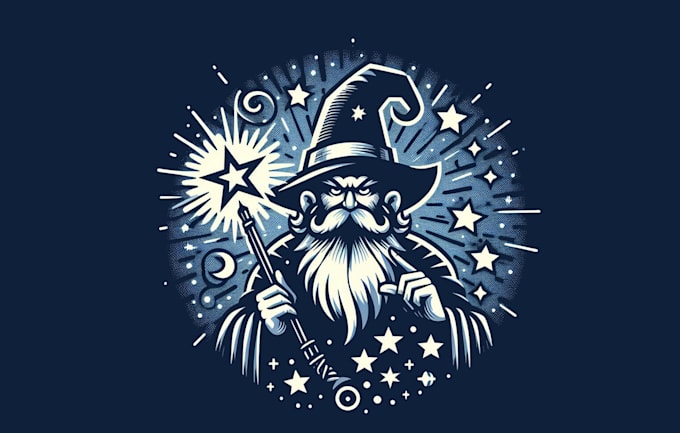 design creative wizard mascot logo design for your business