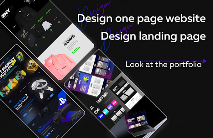 A one page website design, landing page design by Antlion_ | Fiverr