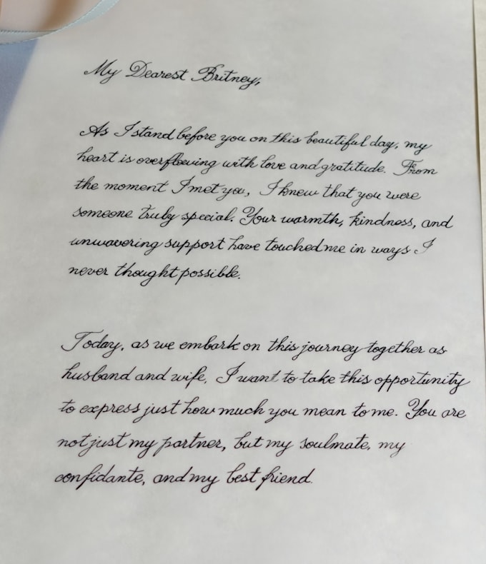 professionally handwrite meaningful messages and keepsakes