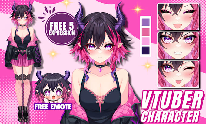 design and rigging anime art style live2d vtuber model for streaming