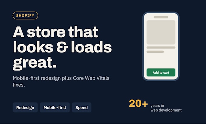 redesign your shopify store and fix core web vitals for speed