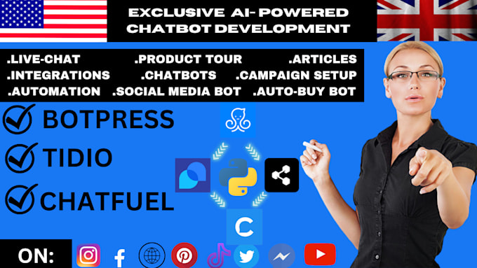Develop ai powered chatbox trained on your data using botpress, tidio ...