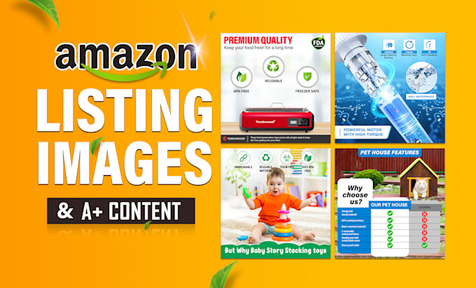 do amazon listing images, a plus content ebc design and product photo editing