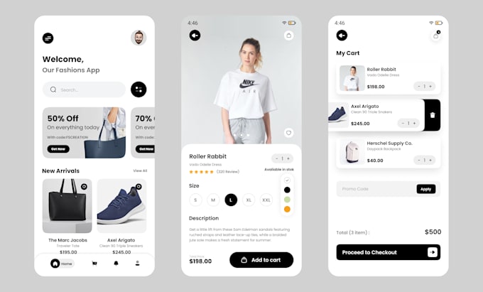 design e commerce mobile app UI that drives sales ios android figma