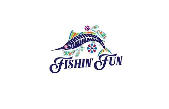 design awesome fishing fun logo