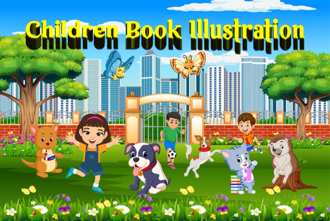 create children story book illustration and children story book illustration