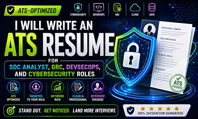 an ats resume for soc analyst, grc, devsecops, and cybersecurity roles