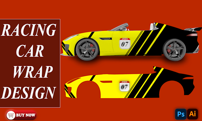 do amazing racing car wrap design, sports car wrap