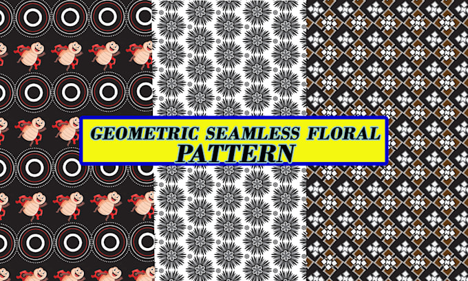 design geometric floral seamless repeat  textile pattern