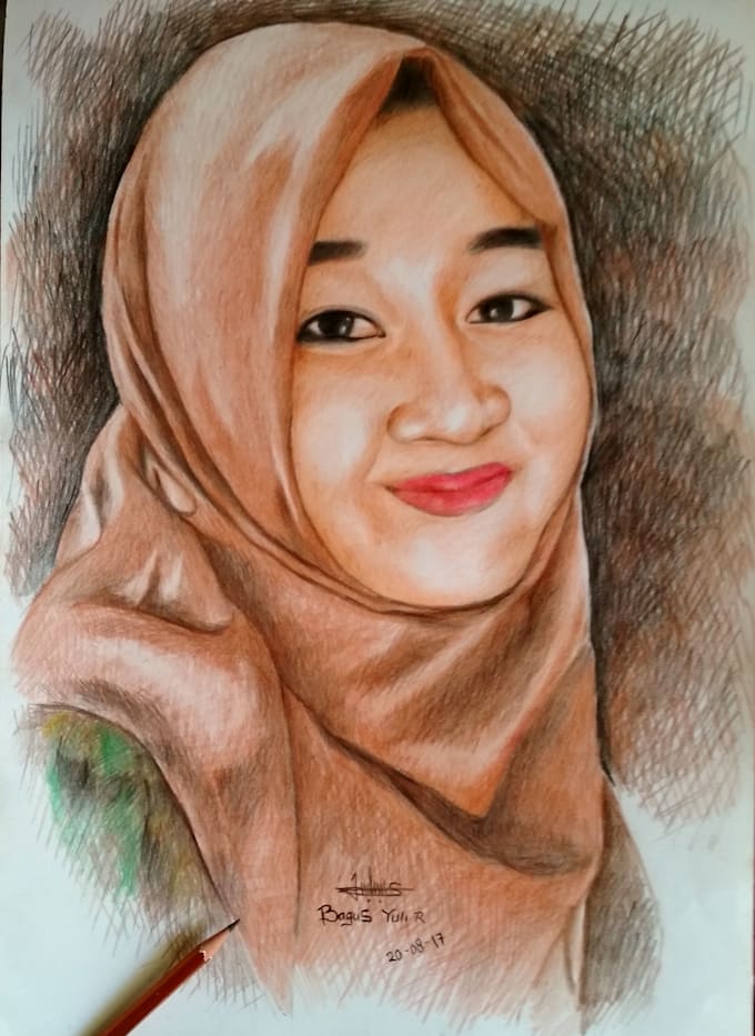 draw your portrait with colored pencils