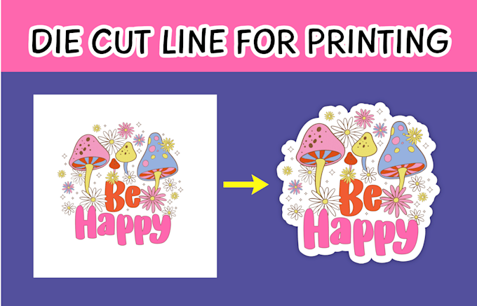 add die cut and cutline to your sticker