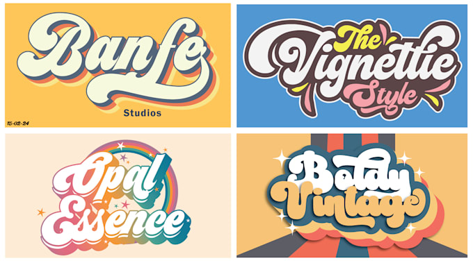 create retro vintage 70s, streetware logo design