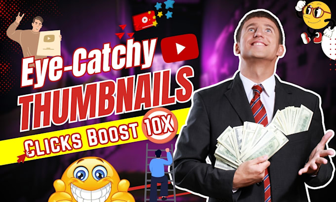 design eye catchy and clickbait youtube video thumbnails