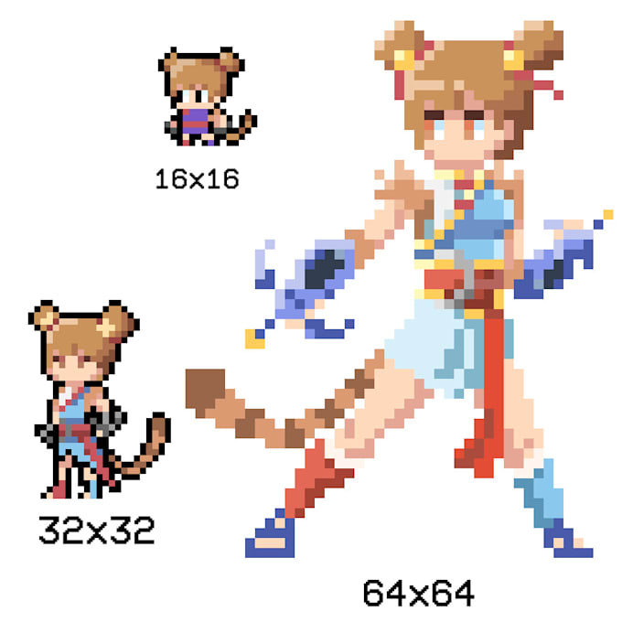 do pixel art of your original character assets