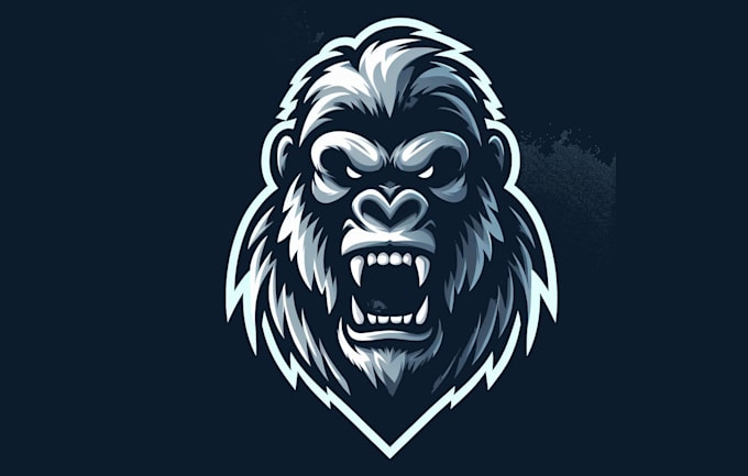 make modern gorilla head mascot logo design for your business
