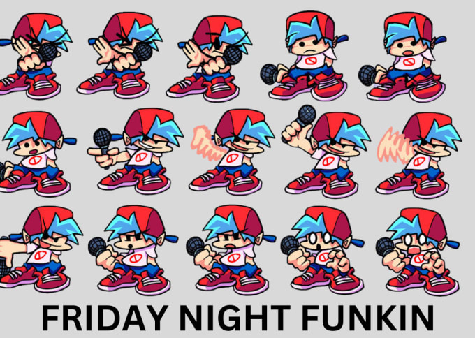 Draw fnf character sprite sheet friday funkin night character design ...