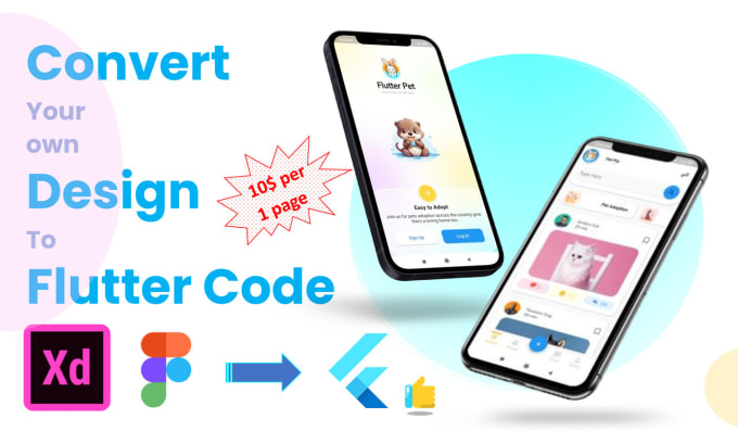 Convert your mobile app ui design to flutter code by Flutterdevez | Fiverr
