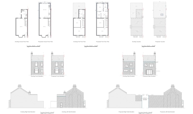do uk planning permission drawings, loft conversion and house extension