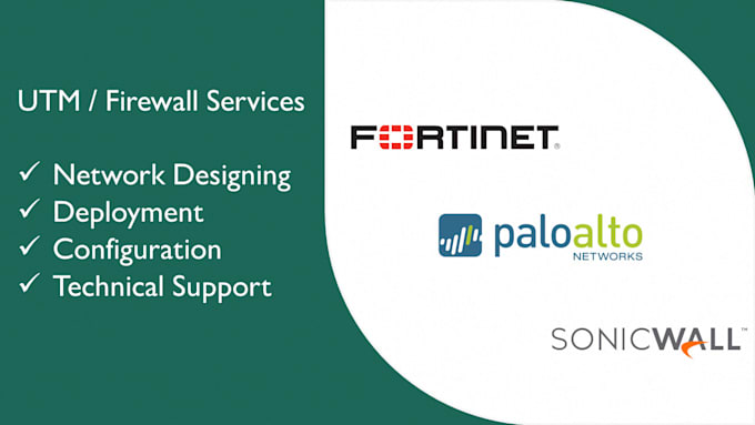 config fortinet, palo alto, sonicwall firewall and VPN setup