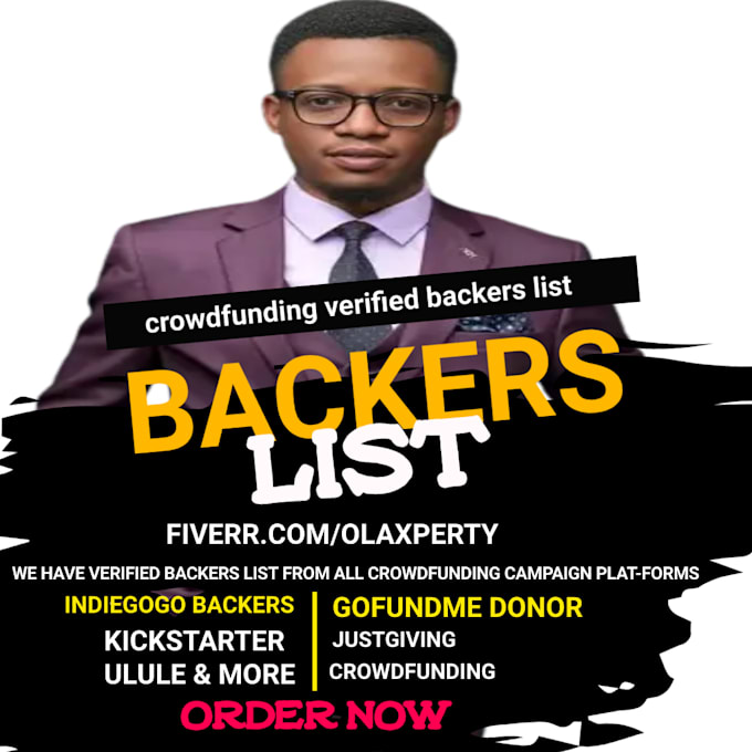 Generate active backers list for indiegogo kickstarter gofundme