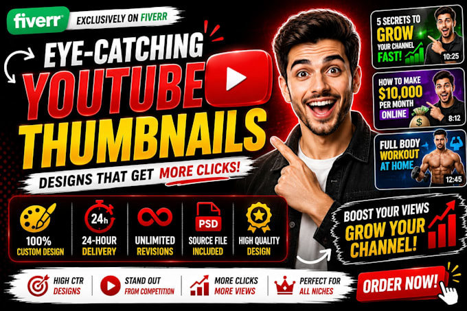 design professional youtube thumbnails that boost views