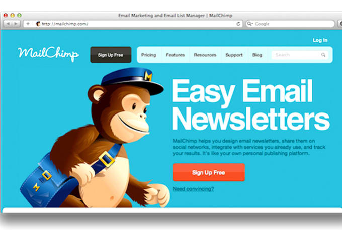 setup your mailchimp template and create a email template
