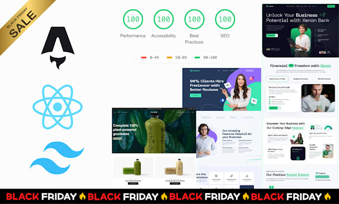 build a fast SEO optimized business website using astro, next js or react