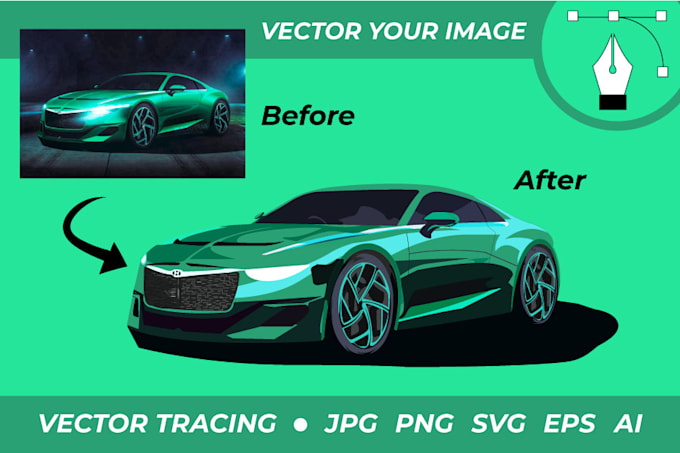 do manual vector tracing, redraw, convert image to vector
