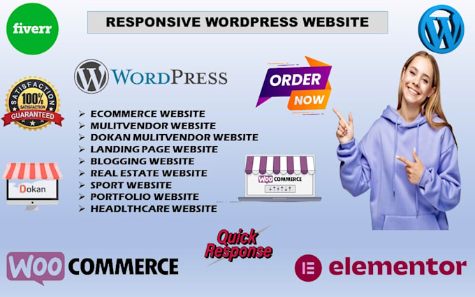design wordpress website used wp bakery theme, elementor pro