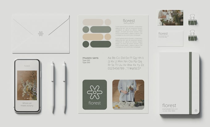 create a minimalistic brand identity and style guides