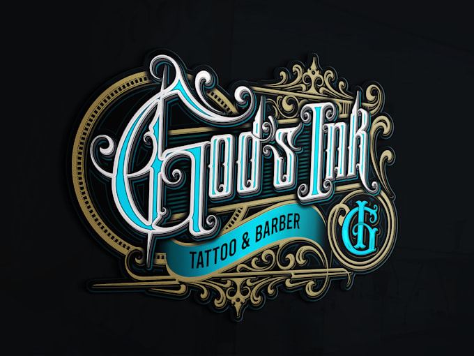 create vintage logo for tattoo studio and barbershop