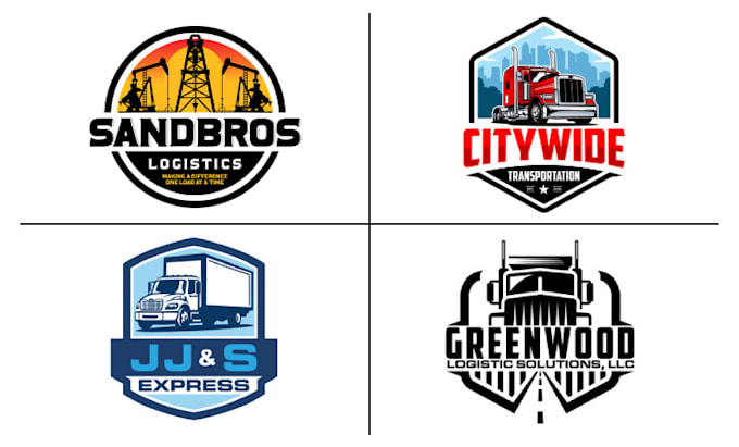do trucking cargo logistics delivery business logo design
