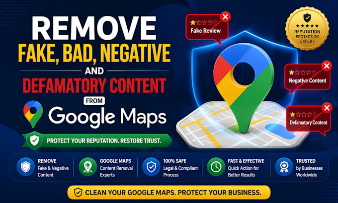 remove fake bad negative harmful google maps business reviews in 24 hours