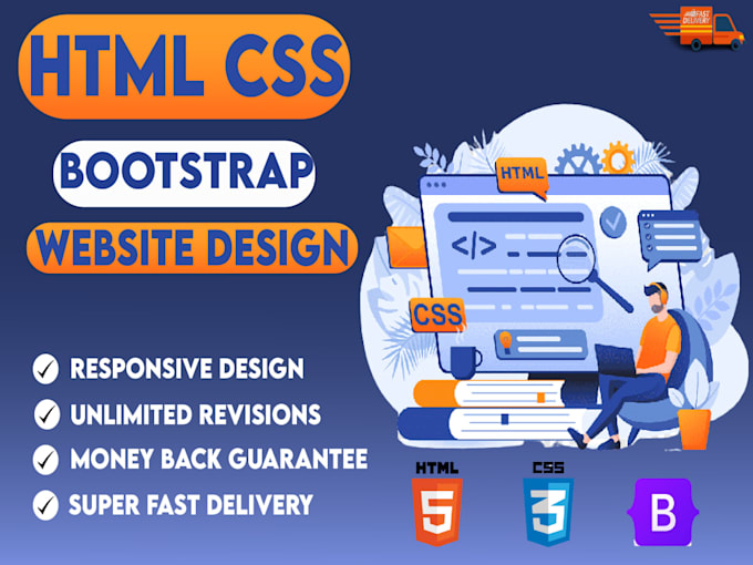 Be your frontend website developer and designer html css bootstrap by ...