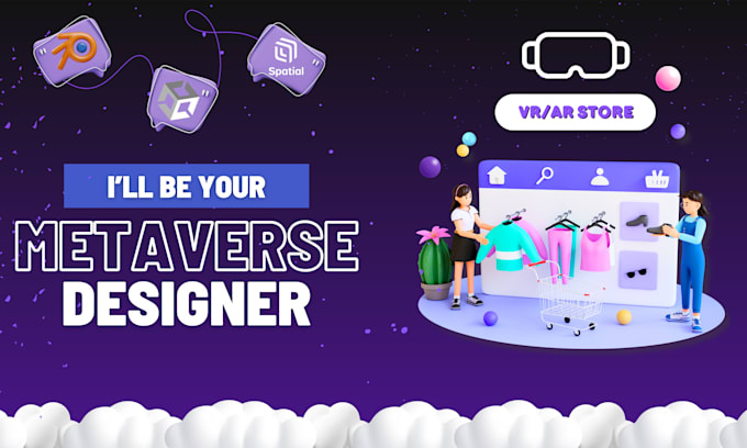 design immersive 3d VR spaces for metaverse platforms spatial, decentraland