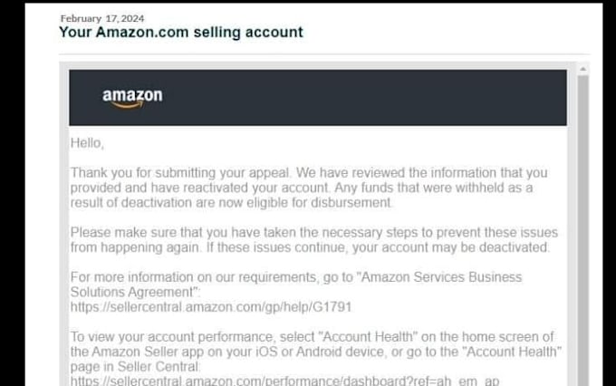 do reinstate amazon suspended accounts