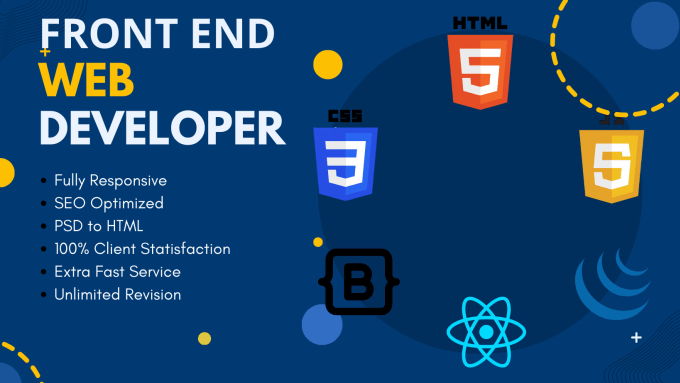 Create your front end web developer using html, css, bootstrap by ...