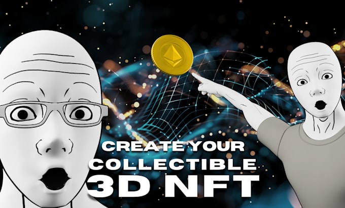 make 3d nft art modelling character for 3d nft collection