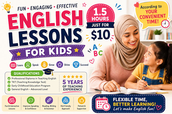 teach english lessons to kids