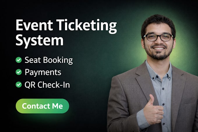 build event ticketing website with qr check in and seat booking