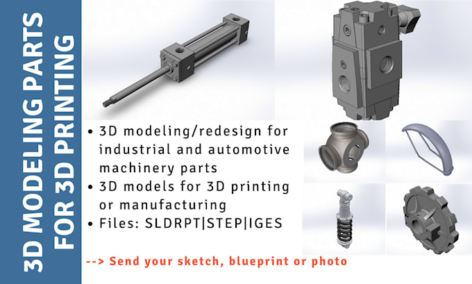 Create 3d models of industrial and automotive machinery parts for 3d ...
