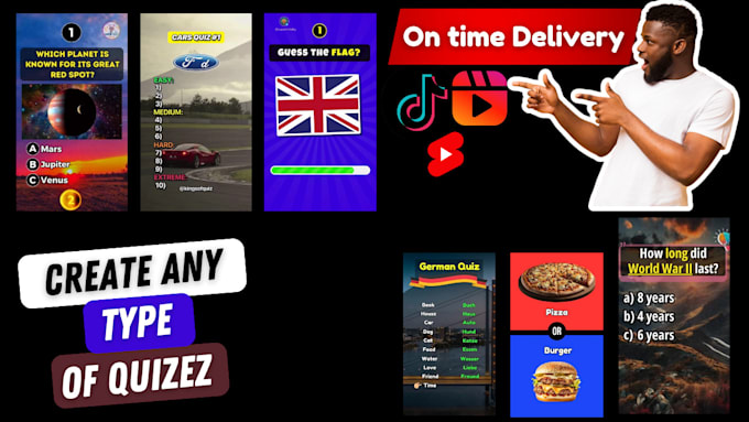 create quiz videos for tik tok and youtube