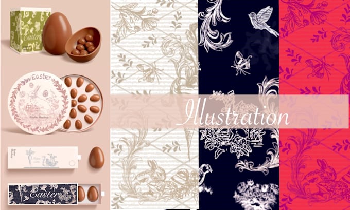 create an attractive toule de jouy print for easter