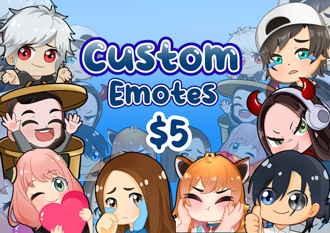 create cute custom twitch emotes for streamers