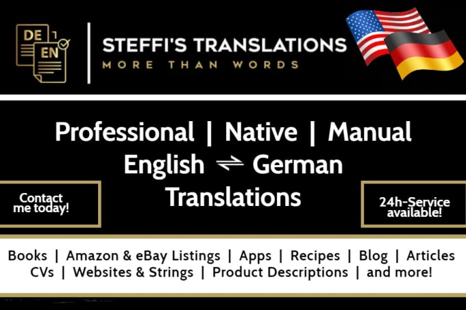 Translate from english to german and german to english by Stefficolbert