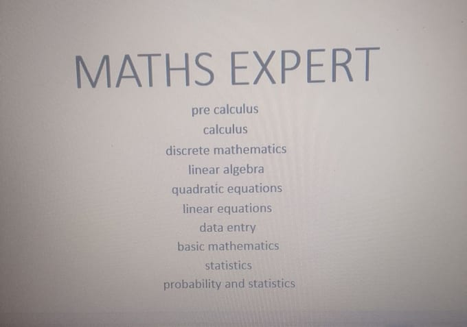 be your basic, high or college math tutor