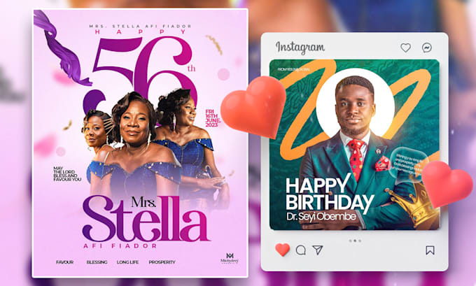create an awesome birthday flyer and invitation design