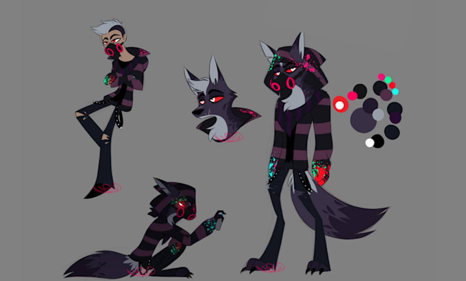 Draw your helluva boss, hazbin hotel ocs or fanart character design by ...