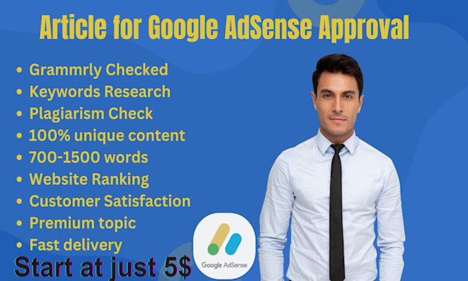 write 35 articles for google adsense approval